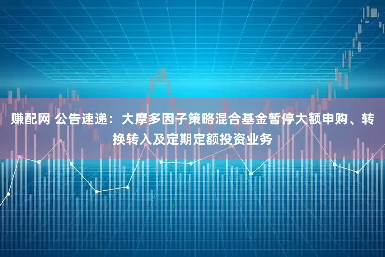 赚配网 公告速递：大摩多因子策略混合基金暂停大额申购、转换转入及定期定额投资业务